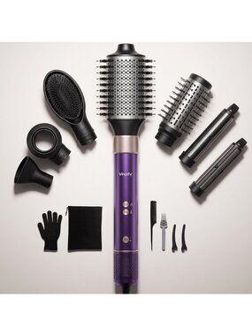 7-in-1 Hot Air Styler & Hair Dryer Brush, 1500W with Auto-Wrap Curlers